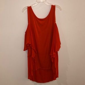 Orange cold shoulder top!!